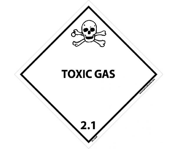 TOXIC GAS 2.1 DOT PLACARD LABEL
