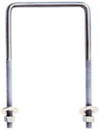U Bolts Square Bend Stainless Steel with 2 Nuts & 2 Washers Made in USA