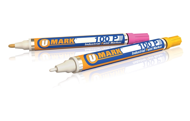 U-Mark 100P Industrial Paint Marker- 12 Pack: Red