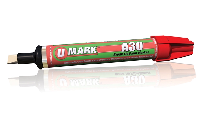 U-Mark A30  Broad Tip Paint Marker- 6 Pack: Red