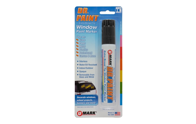U-Mark Dr. Paint Extra Broad Tip Window Paint Marker- Blister Pack: Metallic Blue