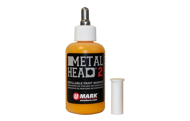 U-Mark Metalhead2 Refillable Paint Marker: Orange