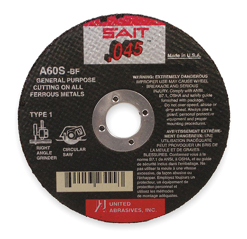 United Abrasives 4-1/2 x .045 x 7/8 A60S , Type 1 Thin High Speed Cut-Off Wheels