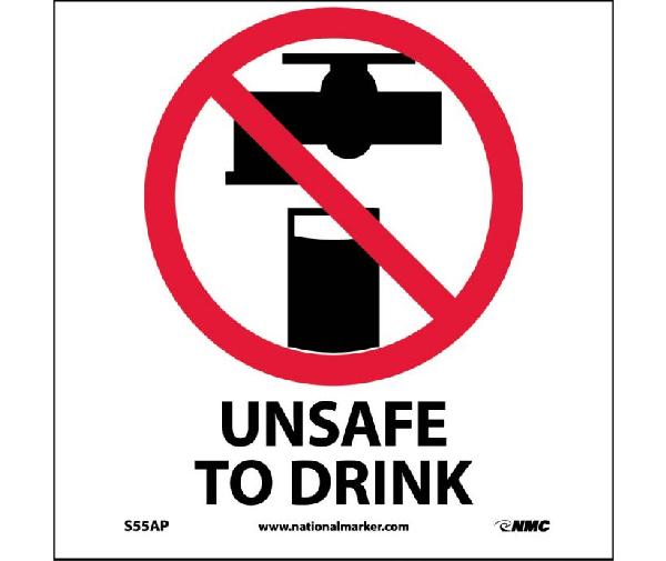 UNSAFE TO DRINK LABEL