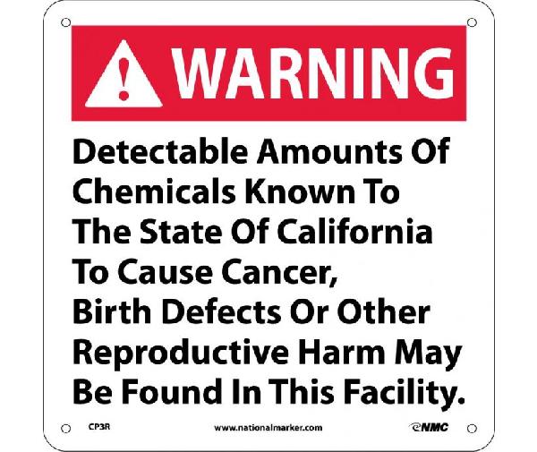 WARNING DETECTABLE AMOUNTS OF CHEMICALS CALIFORNIA  PROPOSITION 71