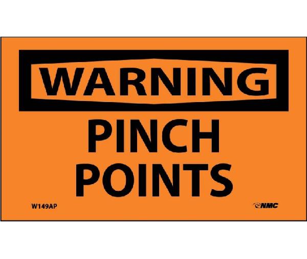 WARNING PINCH POINTS LABLE