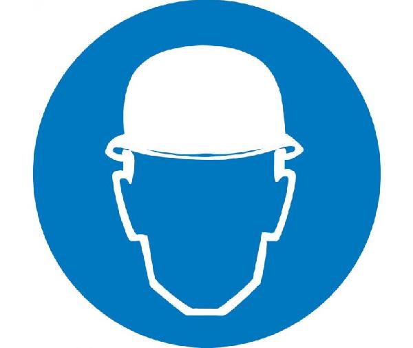 WEAR HEAD PROTECTION ISO LABEL