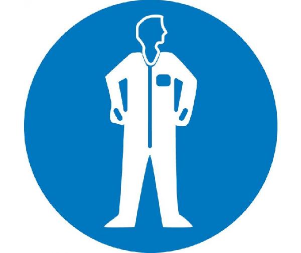 WEAR PROTECTIVE CLOTHING ISO LABEL