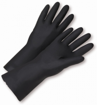 West Chester 28 Mil Flock Lined Black Neoprene Chemical Resistant Gloves