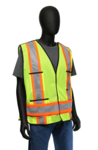 West Chester 2X-Large 100% Polyester Lime Class 2 Breakaway Vest With Two-Tone Tape, Hook & Loop Front