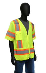 West Chester 2X-Large Lime 100% Polyester Class 3 Two-Toned Surveyor Vest With Zipper Front