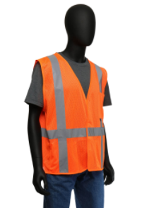 West Chester 3X-Large 100% Polyester Orange Class 2 Self Extinguishing Vest With Hook & Loop Front