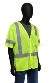 West Chester 3X-Large Lime 100% Polyester Class 3 Self Extinguising Vest With Hook & Loop Front