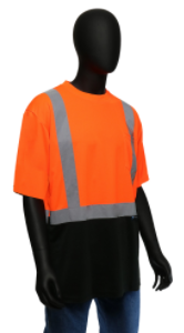 West Chester 3X-Large Orange/Black Bottom Class 2 Color Block Short Sleeve Shirt