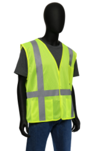 West Chester 4X-Large 100% Polyester Lime Class 2 Self Extinguishing Vest With Hook & Loop Front