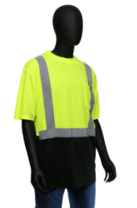 West Chester 4X-Large Lime/Black Bottom Class 2 Color Block Short Sleeve Shirt