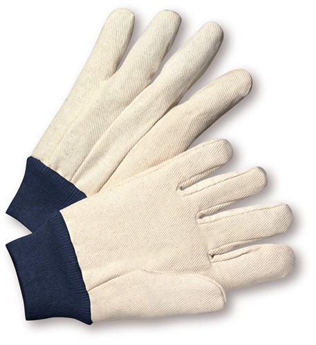 West Chester 710BKWK Cotton Poly 10 oz. Canvas Gloves with Navy Blue Knit Cuff