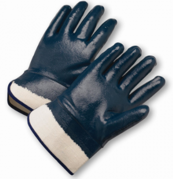 West Chester Black Fully Coated Jersey Lined Smooth Finish Nitrile Gloves