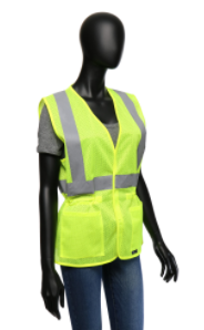 West Chester Ladies Large/X-Large 100% Polyester Lime Class 2 Adjustable Vest With Hook & Loop Front
