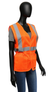 West Chester Ladies Large/X-Large 100% Polyester Orange Class 2 Adjustable Vest With Hook & Loop Front