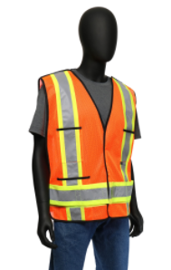West Chester Large 100% Polyester Orange Class 2 Breakaway Vest With Two-Tone Tape, Hook & Loop Front
