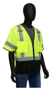 West Chester Large Lime/Black Bottom 100% Polyester Class 2 Color Block Surveyor Vest With Zipper Front
