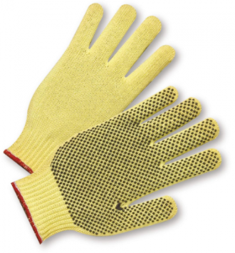 West Chester Large Yellow PVC One Side Dotted 100% Kevlar® Gloves