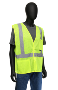 West Chester 4X-Large Lime 100% Polyester Class 2 Economy Vest With Hook & Loop Front