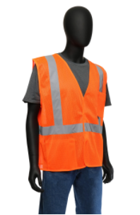 West Chester 2X-Large Orange 100% Polyester Class 2 Economy Vest With Hook & Loop Front