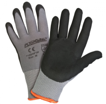 West Chester PosiGrip™ 15 Gauge Black Microfoam Nitrile Palm Dipped Grey Nylon Gloves