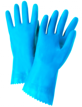 West Chester Posigrip 21 Mil Flock Llined Blue Latex Chemical Resistant Gloves