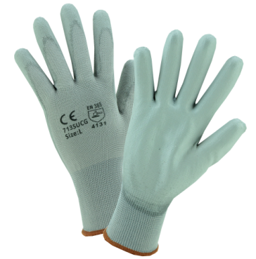 West Chester PosiGrip™ Gray PU Palm Coated Gray Nylon Gloves