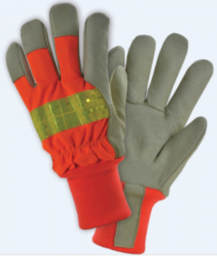 West Chester Premium Grain Orange Hi-Viz Pigskin Leather Gloves