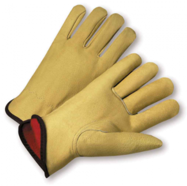 West Chester Premium Grain Pigskin Leather Fleece Lined Driver Gloves