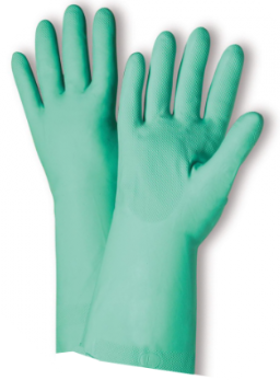 West Chester Standard 11 Mil Green Unlined Nitrile Chemical Resistant Gloves