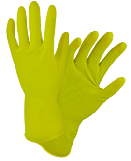 West Chester Standard 16 Mil Flock Lined Yellow Latex Gloves